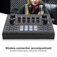 V9 Bluetooth zvuková karta, Mixer Voice Soundboard Live, Bluetooth Sound Mixer Board s 16 efekty, Audio Mixer pro nahrávání hudb